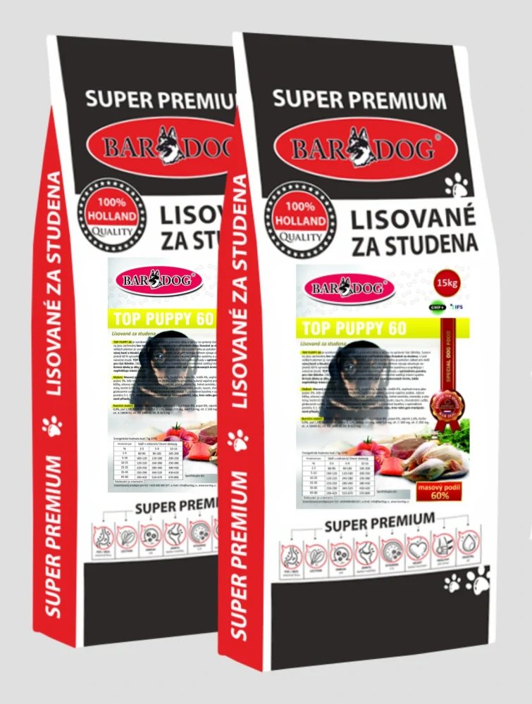 BARDOG Lisované TOP PUPPY 60 2 x 15 kg