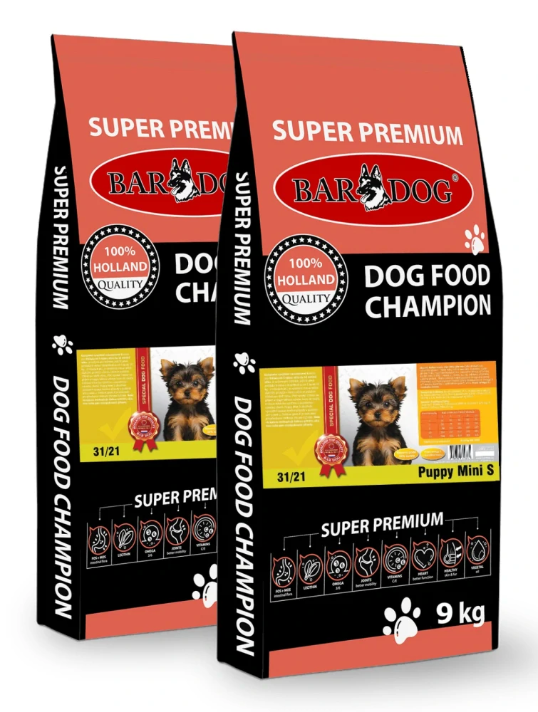 BARDOG PUPPY Mini 31/21 kuřecí maso pro malá plemena 2 x 9+1 kg