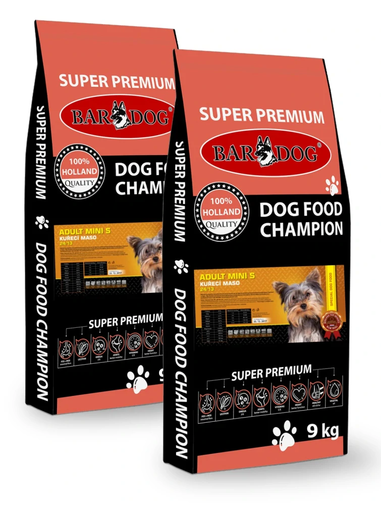 BARDOG ADULT Mini 24/13 kuřecí maso pro malá plemena 2 x 9+1 kg