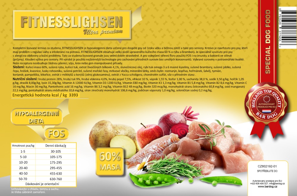 BARDOG Lisované krmivo FITNESSLIGHSEN 4 kg